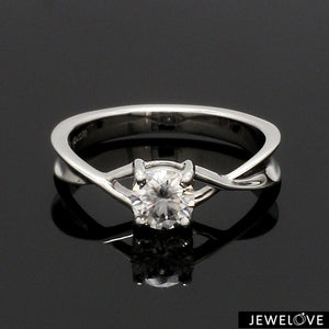30-Pointer Solitaire Platinum Twisted Shank Solitaire Engagement Ring JL PT 1351
