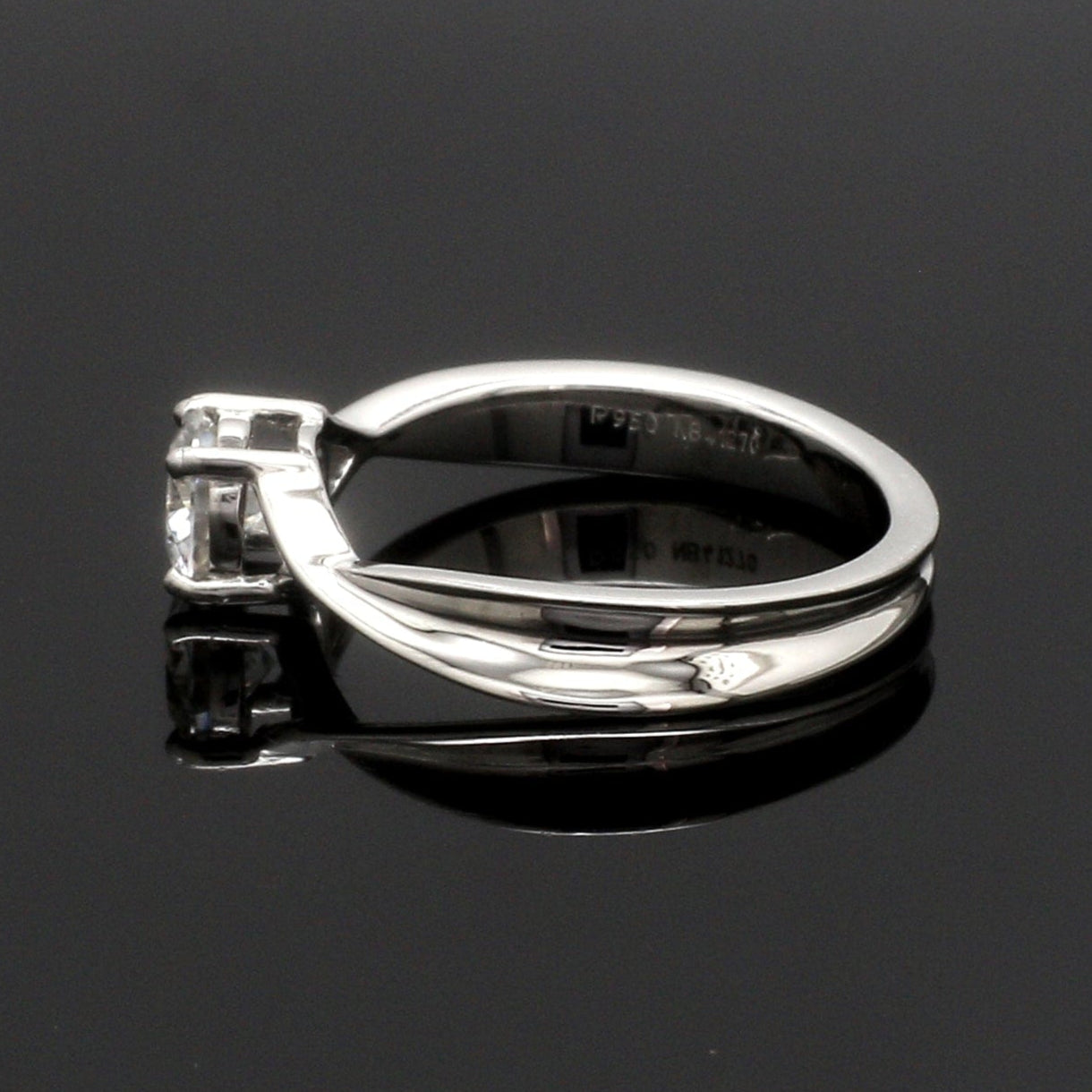 1.50-Carat Lab Grown Solitaire Platinum Twisted Shank Ring JL PT LG G 1351-C