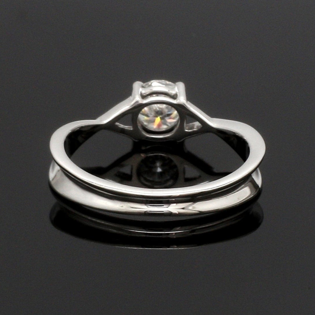 1-Carat Lab Grown Solitaire Platinum Twisted Shank Ring JL PT LG 1351-B