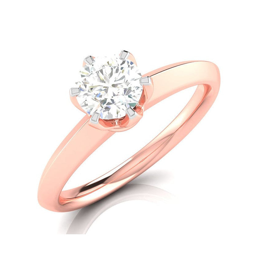 30-Pointer Solitaire Rose Gold Ring JL AU G 106R   Jewelove.US