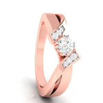Load image into Gallery viewer, 50-Pointer Solitaire Diamond Designer Rose Gold Solitaire Ring JL AU G 104R-A
