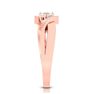 70-Pointer Solitaire Diamond Designer Rose Gold Solitaire Ring JL AU G 104R-B