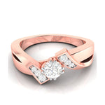 Load image into Gallery viewer, 50-Pointer Solitaire Diamond Designer Rose Gold Solitaire Ring JL AU G 104R-A
