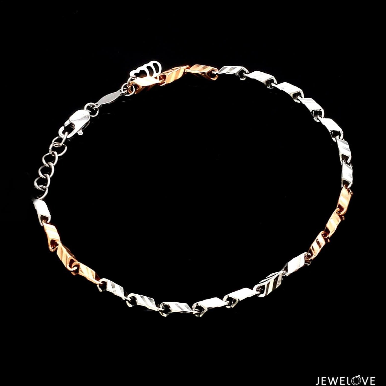 3mm Japanese Platinum & Rose gold Bracelet JL PTB 1262