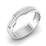 Load image into Gallery viewer, 4.5mm Broad Half Eternity Ring with Diamonds in Platinum JL PT 435
