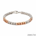Load image into Gallery viewer, 4.5mm Platinum Rose Gold Bracelet with Hi-Polish &amp; Matte Finish for Men JL PTB 1178
