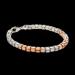 Load image into Gallery viewer, 4.5mm Platinum Rose Gold Bracelet with Hi-Polish &amp; Matte Finish for Men JL PTB 1178
