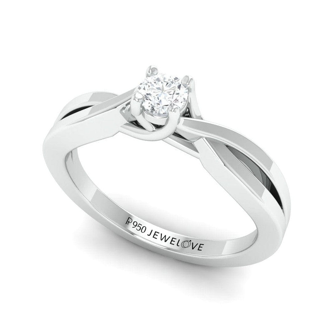 Pointer Classic 4 Prong Solitaire Ring made in Platinum JL PT 676