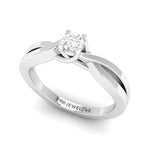 Load image into Gallery viewer, Pointer Classic 4 Prong Solitaire Ring made in Platinum JL PT 676

