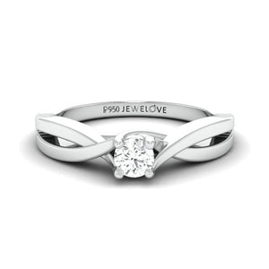 Pointer Classic 4 Prong Solitaire Ring made in Platinum JL PT 676