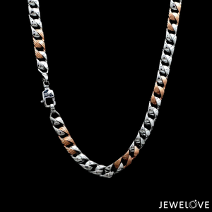 5.75mm Designer Platinum + Rose Gold Chain for Men JL PT CH 1001   Jewelove.US