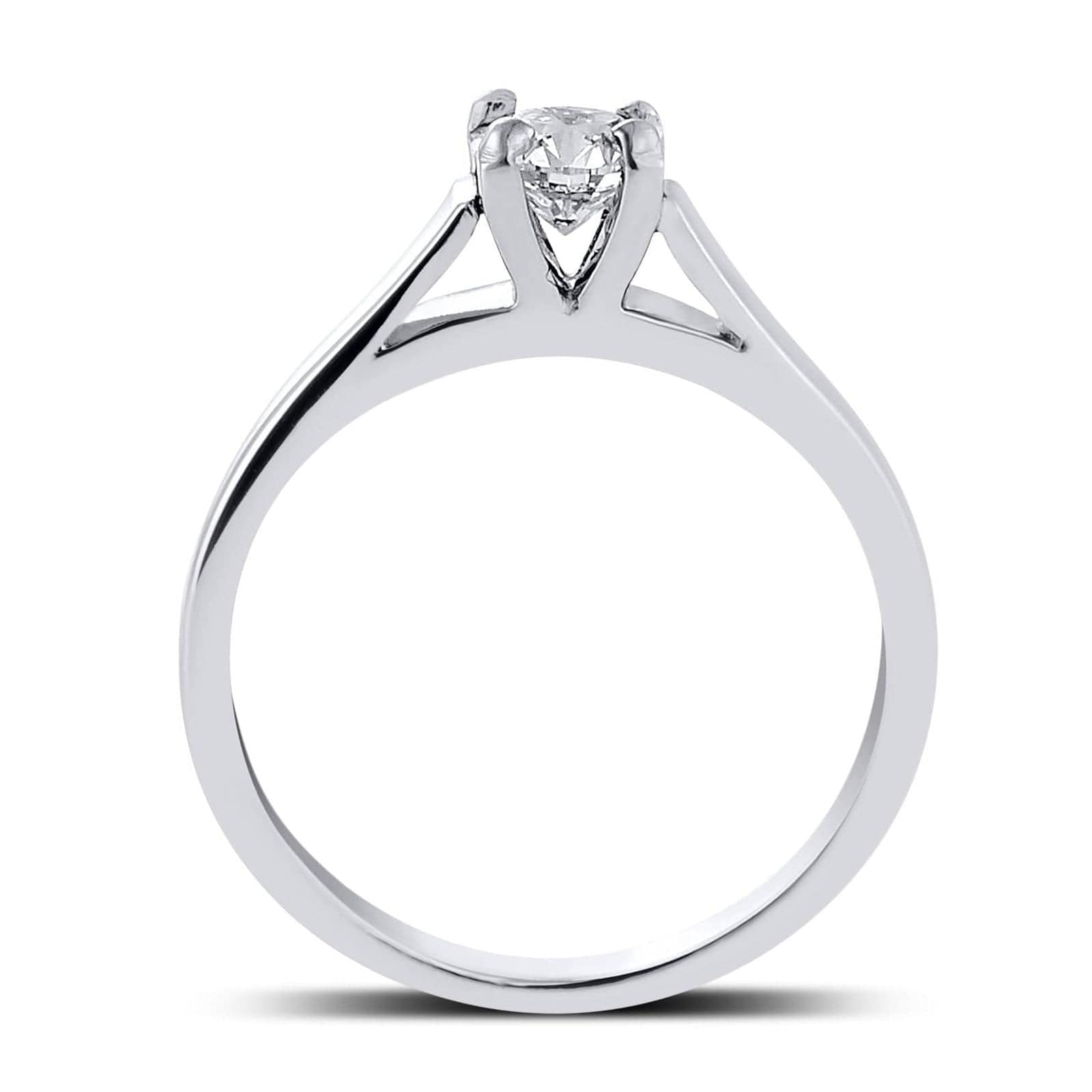 50 Pointer Classic 4 Prong Cathedral Setting Platinum Solitaire Ring JL PT 558