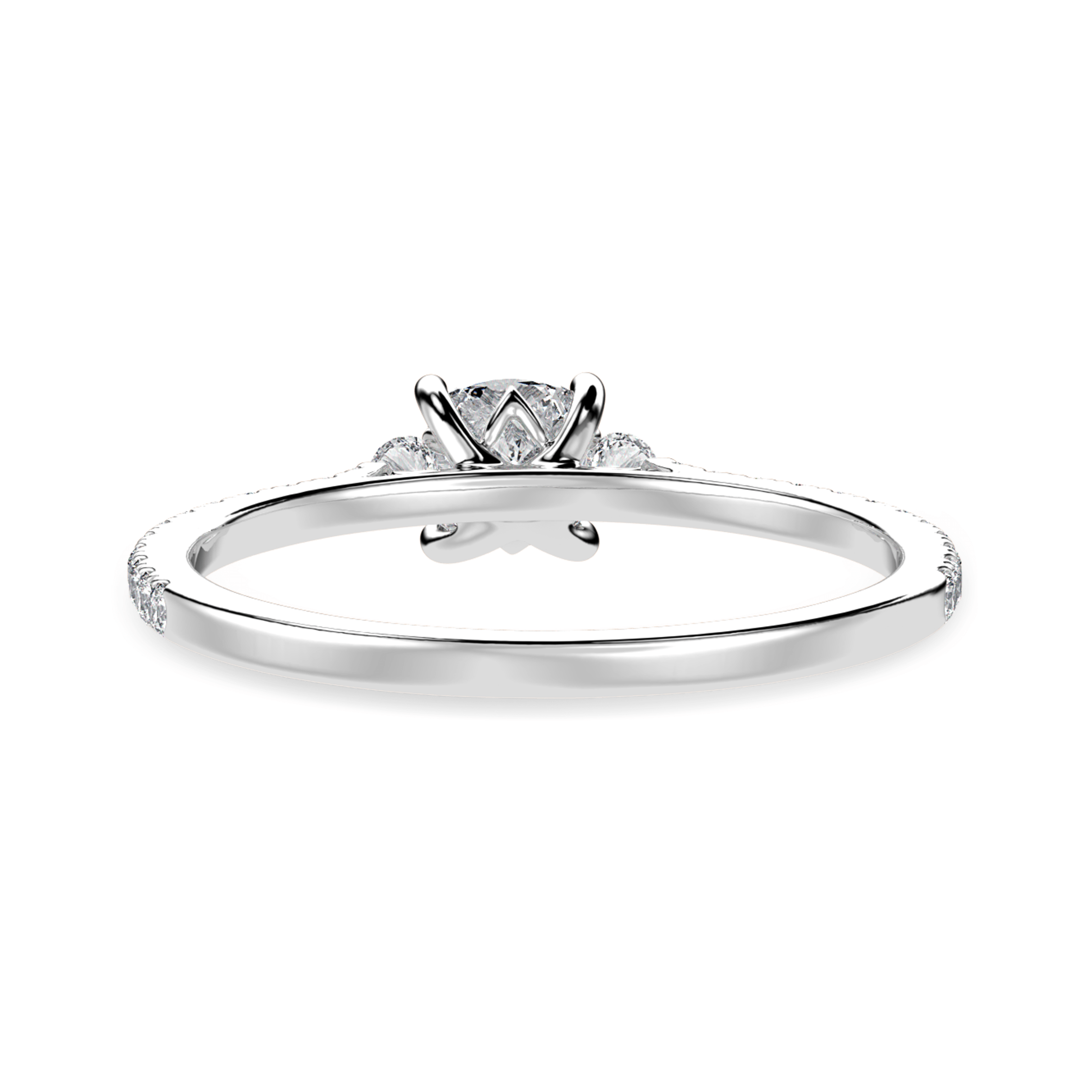 30-Pointer Cushion Cut Solitaire Diamond Accents Shank Platinum Ring JL PT 1241