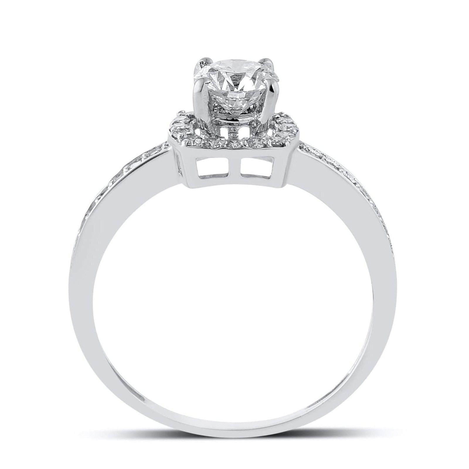 50 Pointer Designer Raised Solitaire Platinum Ring for Women JL PT 560