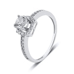 Load image into Gallery viewer, 50 Pointer Designer Raised Solitaire Platinum Ring for Women JL PT 560
