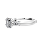 Load image into Gallery viewer, 30-Pointer Emerald Cut Solitaire Diamond Accents Platinum Ring JL PT 1232
