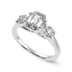 Load image into Gallery viewer, 30-Pointer Emerald Cut Solitaire Diamond Accents Platinum Ring JL PT 1232

