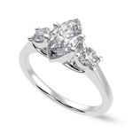 Load image into Gallery viewer, 30-Pointer Marquise Cut Solitaire Diamond Accents Platinum Ring JL PT 1236
