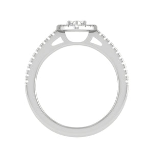 70-Pointer Marquise Cut Solitaire Halo Diamond Shank Platinum Ring JL PT RH MQ 122-B