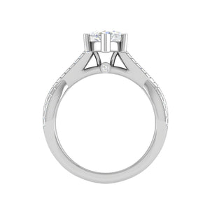 70-Pointer Marquise Solitaire Diamonds Twisted Shank Platinum Ring JL PT REPS1456-B