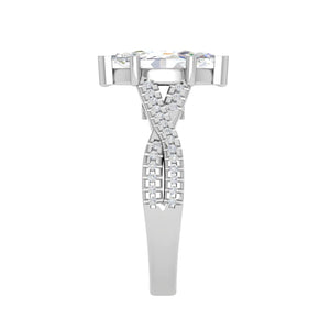 70-Pointer Marquise Solitaire Diamonds Twisted Shank Platinum Ring JL PT REPS1456-B