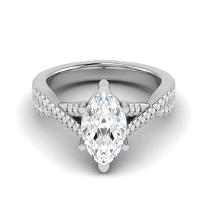 70-Pointer Marquise Solitaire Diamonds Twisted Shank Platinum Ring JL PT REPS1456-B