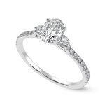 Load image into Gallery viewer, 70-Pointer Oval Cut Solitaire Diamond Accents Shank Platinum Ring JL PT 1244-B
