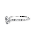 Load image into Gallery viewer, 70-Pointer Oval Cut Solitaire Diamond Accents Shank Platinum Ring JL PT 1244-B
