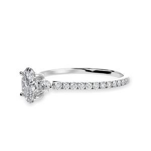 70-Pointer Oval Cut Solitaire Diamond Accents Shank Platinum Ring JL PT 1244-B
