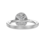 Load image into Gallery viewer, 50-Pointer Oval Cut Solitaire Halo Diamond Shank Platinum Ring JL PT 1325-A
