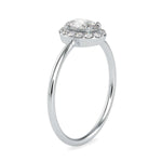 Load image into Gallery viewer, 50-Pointer Oval Cut Solitaire Platinum Halo Diamond Ring JL PT 0626-A
