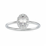 Load image into Gallery viewer, 50-Pointer Oval Cut Solitaire Platinum Halo Diamond Ring JL PT 0626-A
