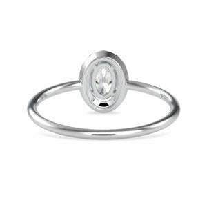 50-Pointer Oval Cut Solitaire Platinum Halo Diamond Ring JL PT 0626-A