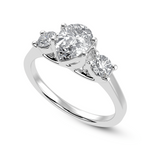 Load image into Gallery viewer, 30-Pointer Pear Cut Solitaire Diamond Accents Platinum Ring JL PT 1235
