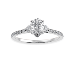 Load image into Gallery viewer, 70-Pointer Pear Cut Solitaire Diamond Accents Shank Platinum Ring JL PT 1245-B
