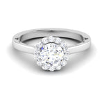 Load image into Gallery viewer, 50 Pointer Platinum Diamond Halo Solitaire Engagement Ring JL PT 6590
