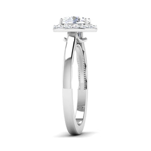 50 Pointer Platinum Diamond Halo Solitaire Engagement Ring JL PT 6590