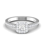 Load image into Gallery viewer, 50 Pointer Platinum Shank Halo Princes Cut Diamond Solitaire Engagement Ring JL PT 7013
