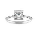 Load image into Gallery viewer, 30-Pointer Princess Cut Solitaire Halo Diamond with Marquise Cut Diamond Accents Platinum Ring JL PT 1277
