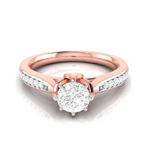 50-Pointer Solitaire Diamond Shank 18K Rose Gold Ring JL AU G 109R-A   Jewelove.US