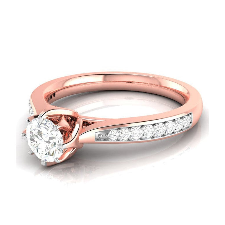 50-Pointer Solitaire Diamond Shank 18K Rose Gold Ring JL AU G 109R-A   Jewelove.US