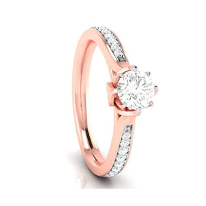 50-Pointer Solitaire Diamond Shank 18K Rose Gold Ring JL AU G 109R-A   Jewelove.US