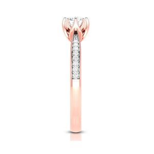 50-Pointer Solitaire Diamond Shank 18K Rose Gold Ring JL AU G 109R-A   Jewelove.US