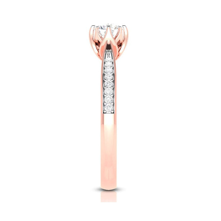 70-Pointer Lab Grown Solitaire Diamond Shank 18K Rose Gold Ring JL AU LG G-109R-B   Jewelove.US