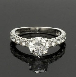 1-Carat Solitaire Diamond Shank Platinum Ring JL PT 1350-B