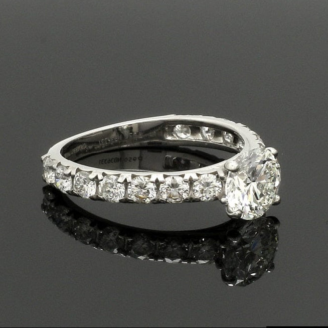 1-Carat Solitaire Diamond Shank Platinum Ring JL PT 1350-B