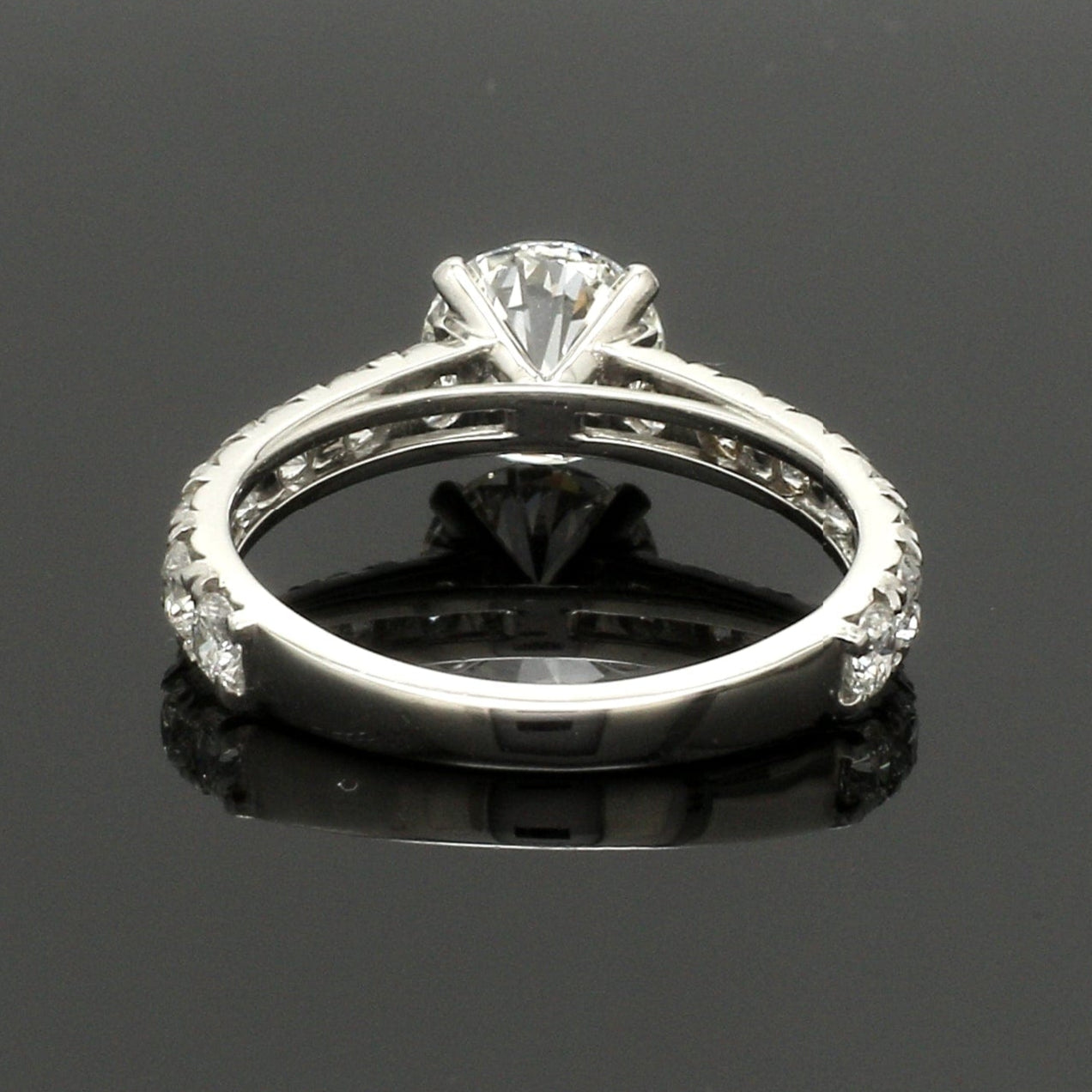 1-Carat Solitaire Diamond Shank Platinum Ring JL PT 1350-B