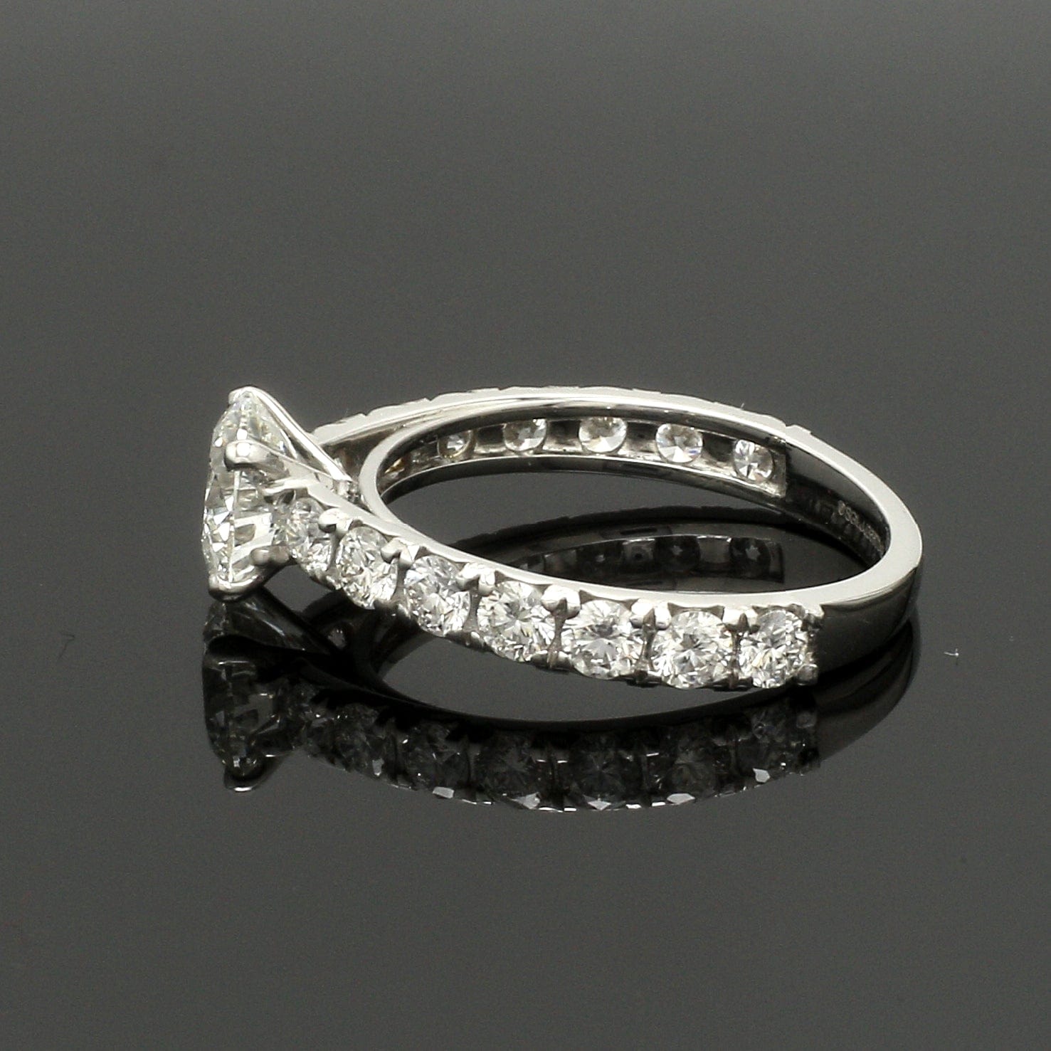 1-Carat Solitaire Diamond Shank Platinum Ring JL PT 1350-B