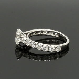 1-Carat Solitaire Diamond Shank Platinum Ring JL PT 1350-B