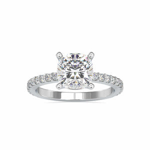 50-Pointer Lab Grown Solitaire Platinum Diamond Shank Engagement Ring JL PT LG G 0052